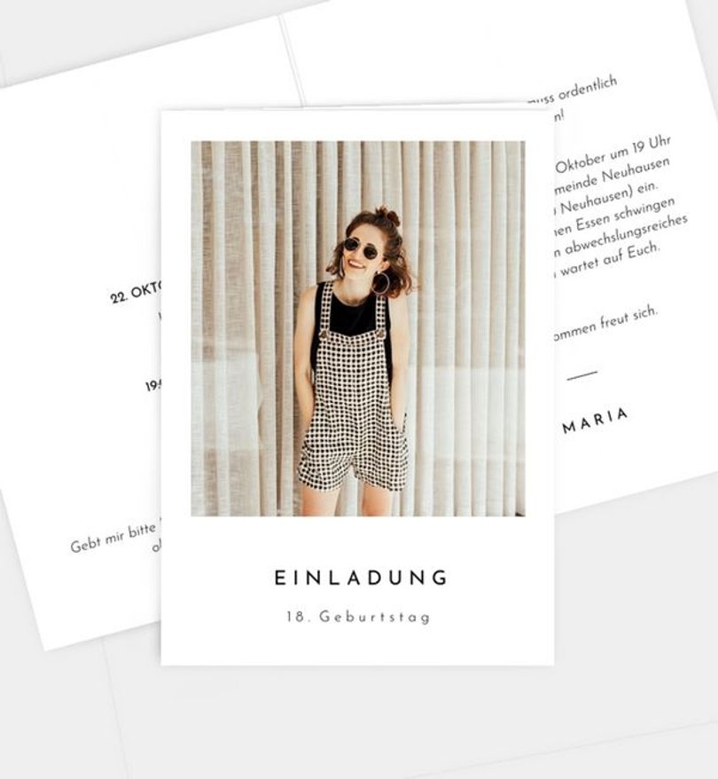 Einladungskarte Geburtstag Polaroid