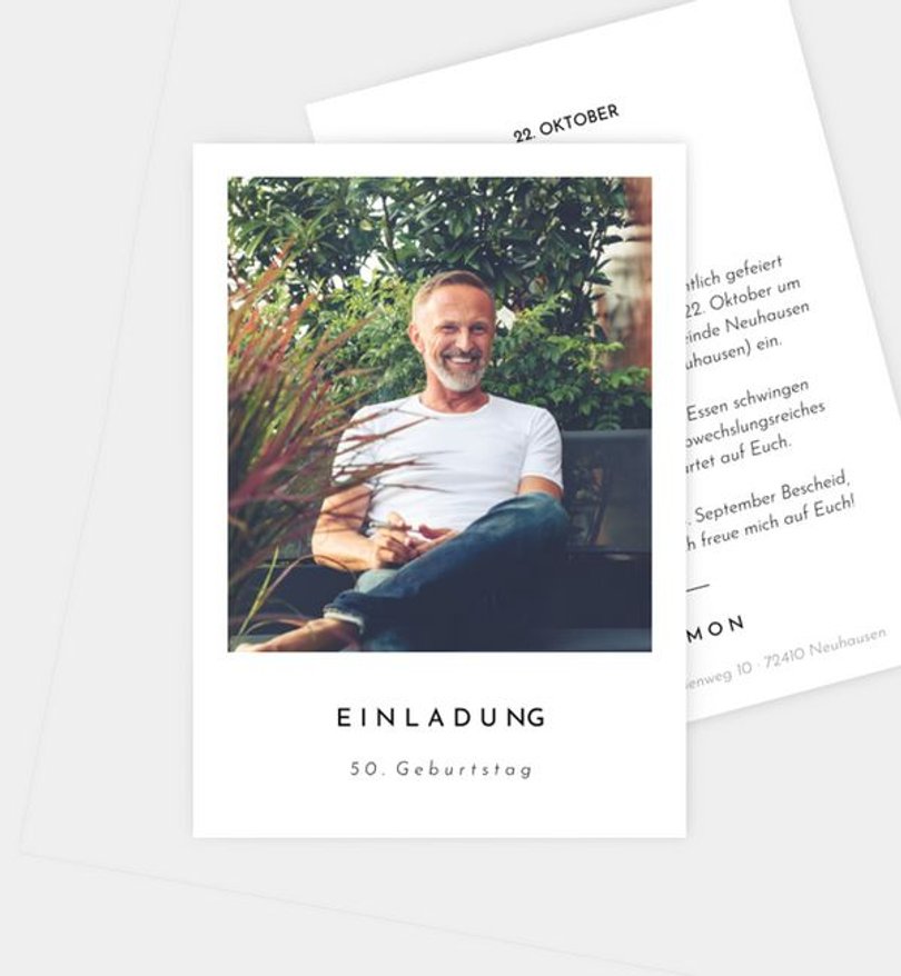 Einladungskarte Geburtstag Polaroid