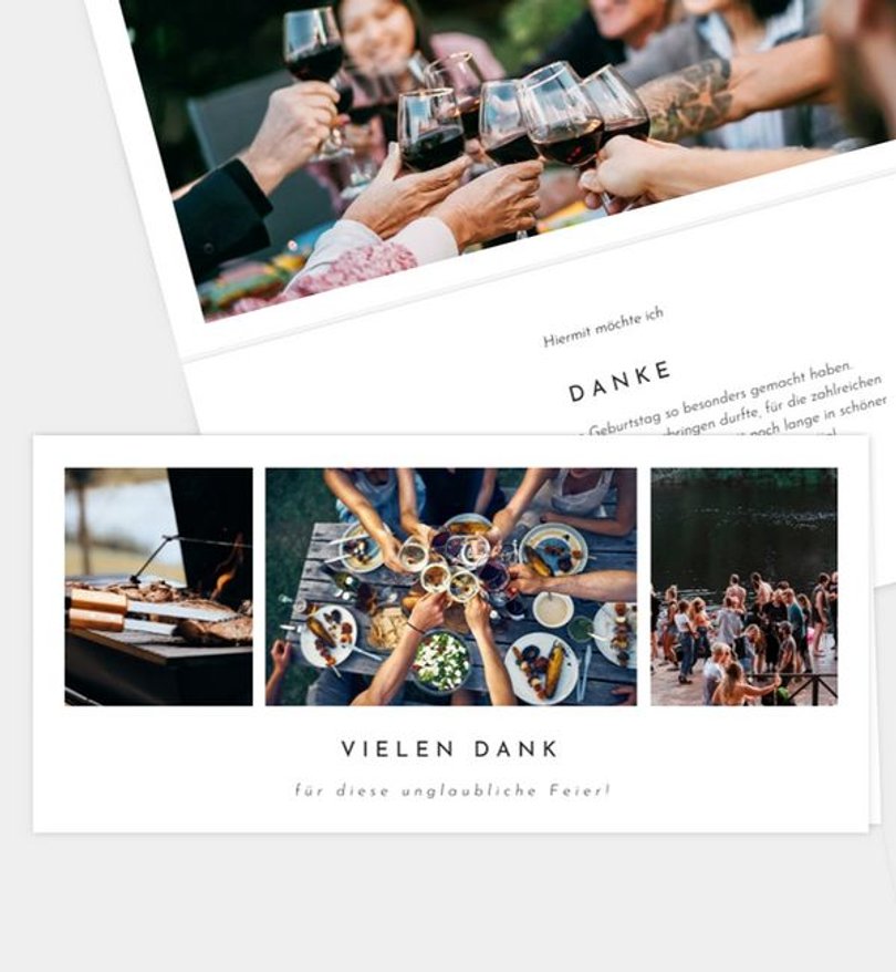 Dankeskarte Geburtstag Polaroid