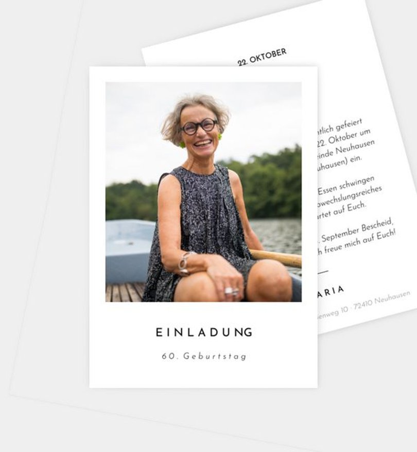 Einladungskarte Geburtstag Polaroid