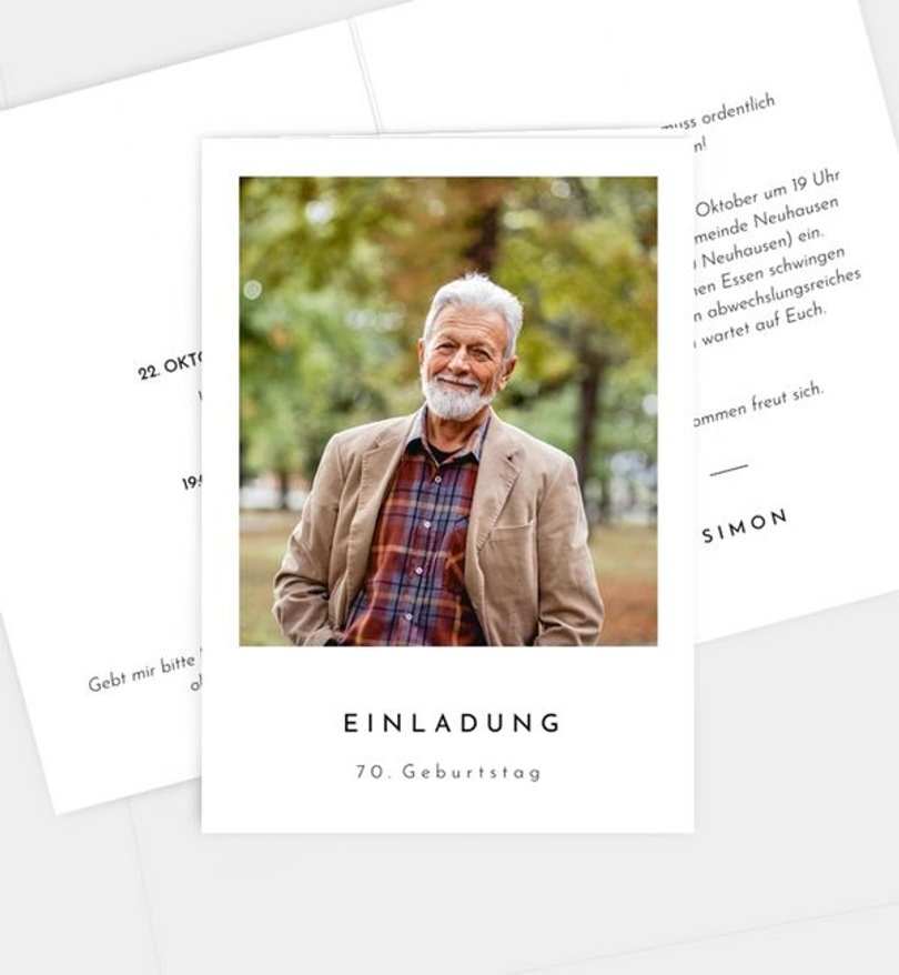 Einladungskarte Geburtstag Polaroid