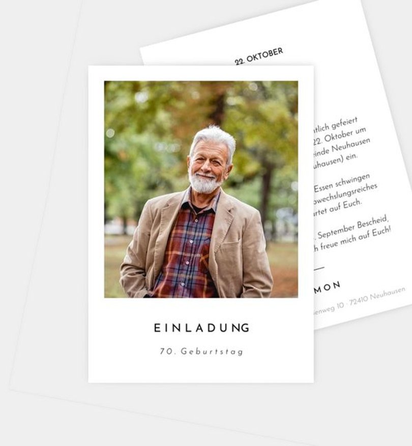 Einladungskarte Geburtstag Polaroid