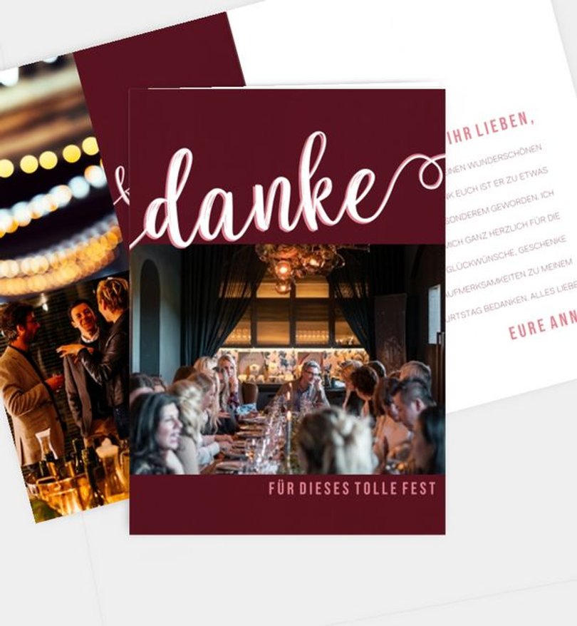 Dankeskarte Geburtstag Großes Datum