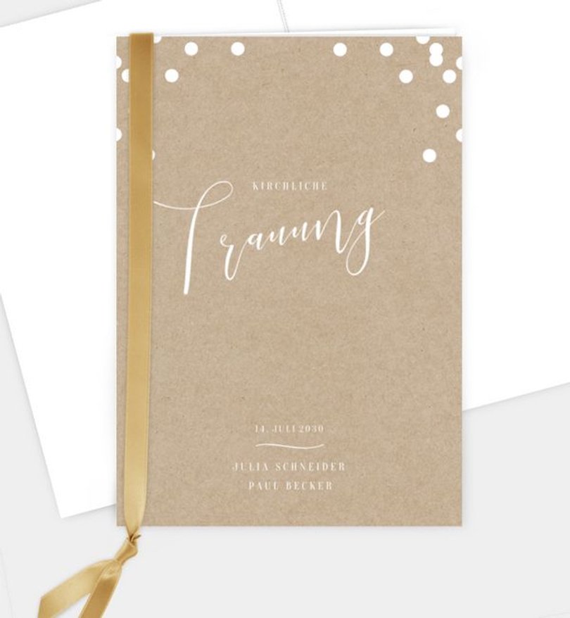 Kirchenheft Hochzeit Confetti Love