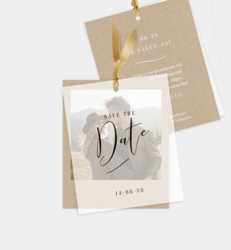 Save-The-Date Karte Hochzeit Confetti Love