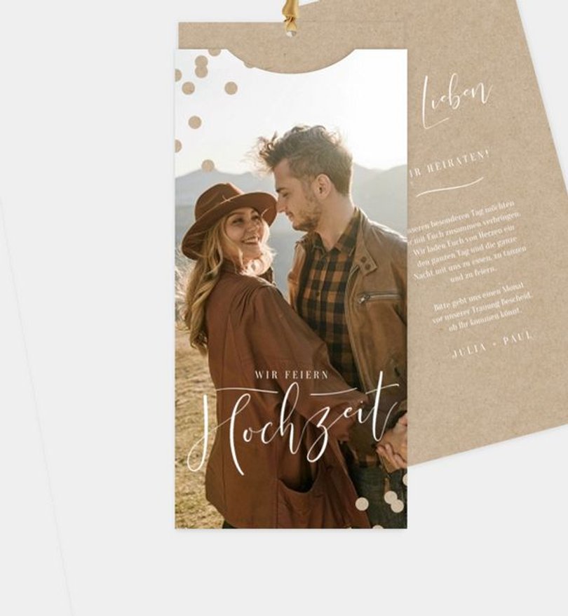 Einladungskarte Hochzeit Confetti Love