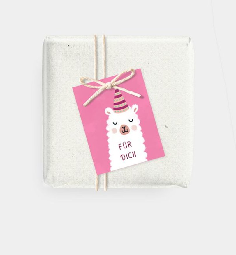Geschenkanhänger Kindergeburtstag Lama