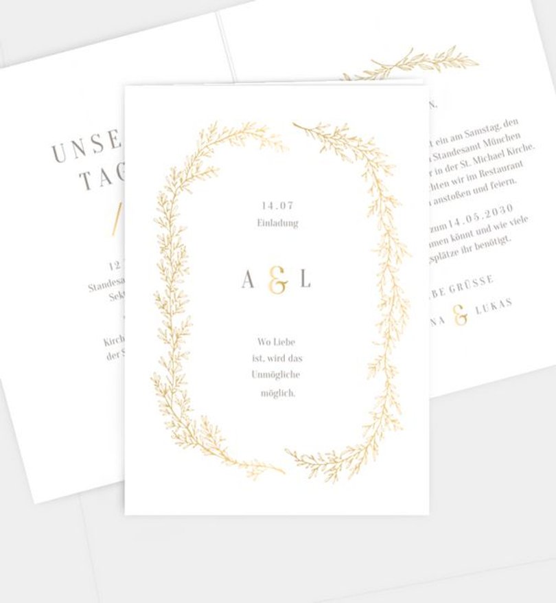 Einladungskarte Hochzeit Elegant Branches