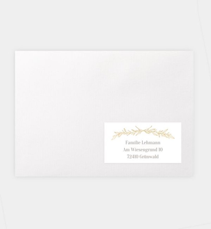 Empfängeraufkleber Hochzeit Elegant Branches