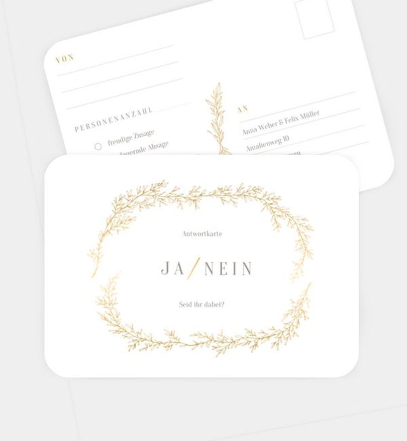 Antwortkarte Hochzeit Elegant Branches