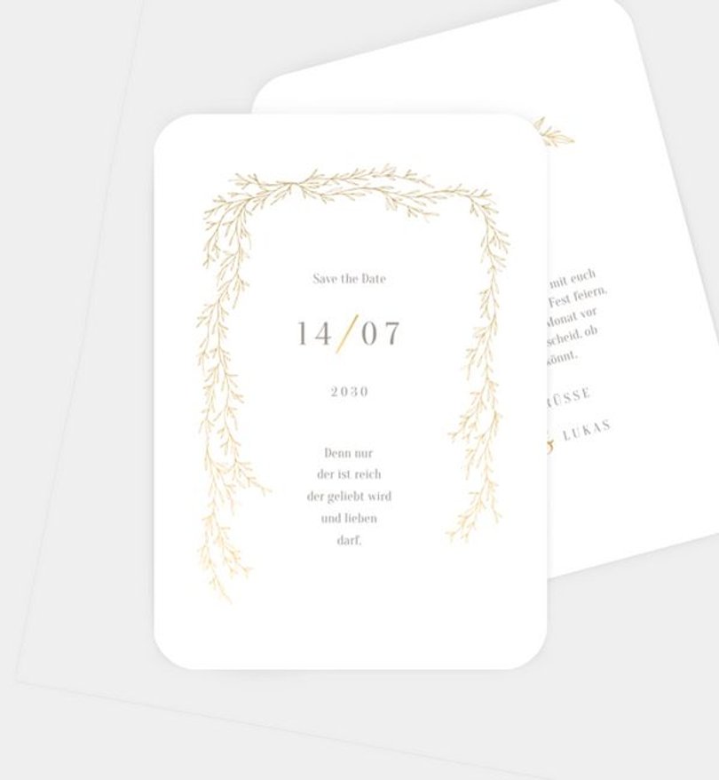 Save-The-Date Karte Hochzeit Elegant Branches