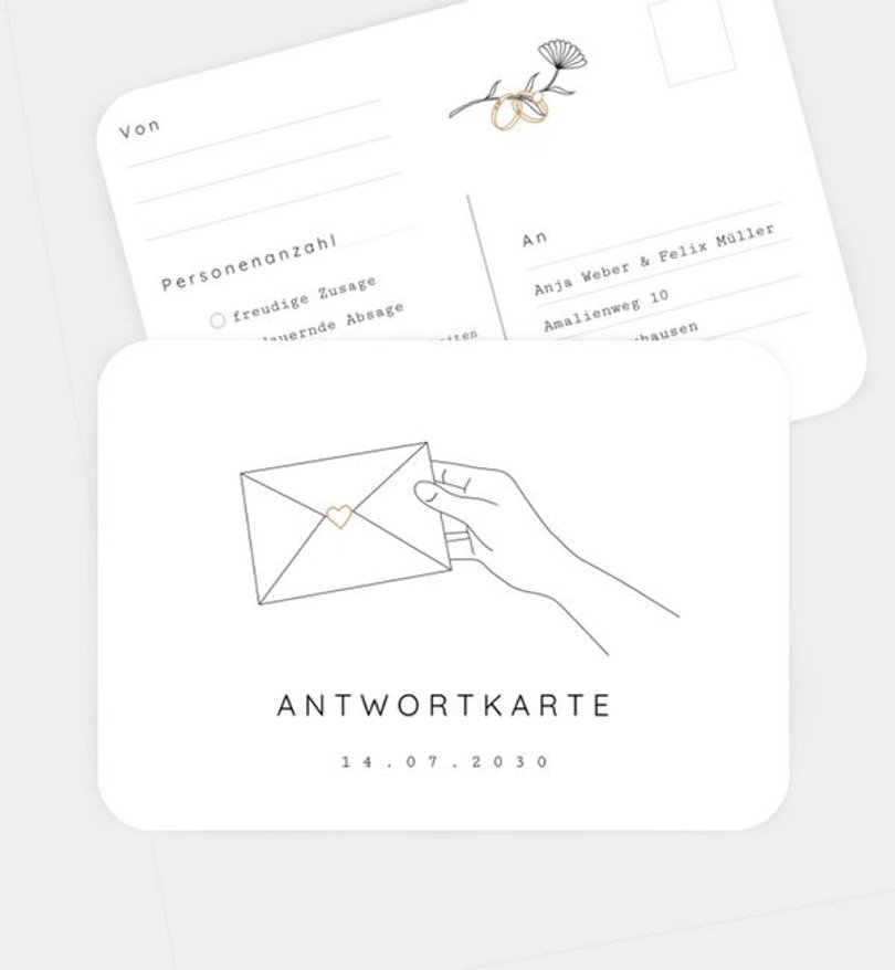 Antwortkarte Hochzeit Loving Hands