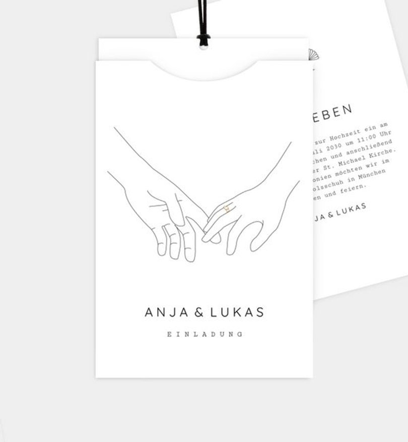 Einladungskarte Hochzeit Loving Hands