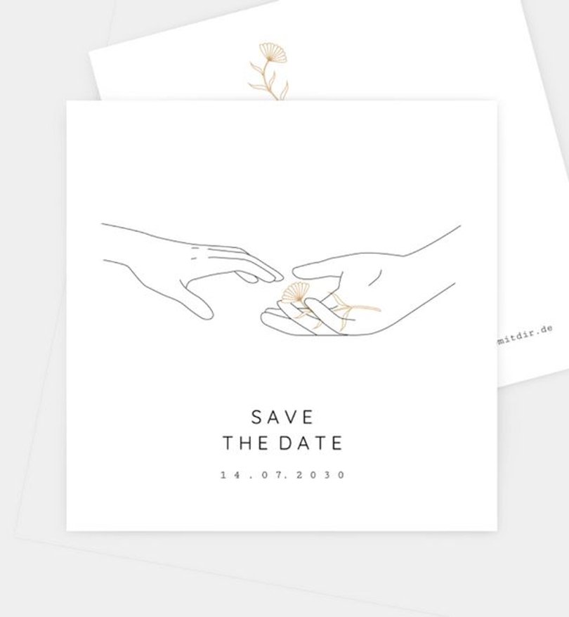 Save-The-Date Karte Hochzeit Loving Hands