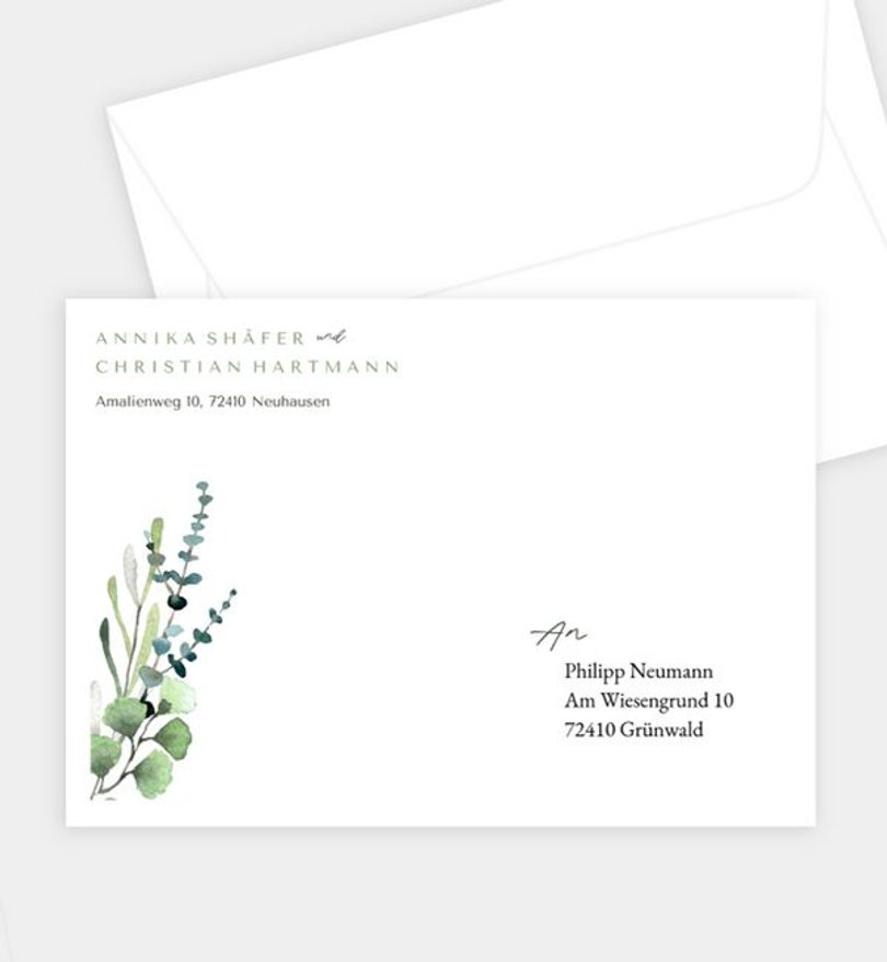 Briefumschlag Hochzeit Schönes Land