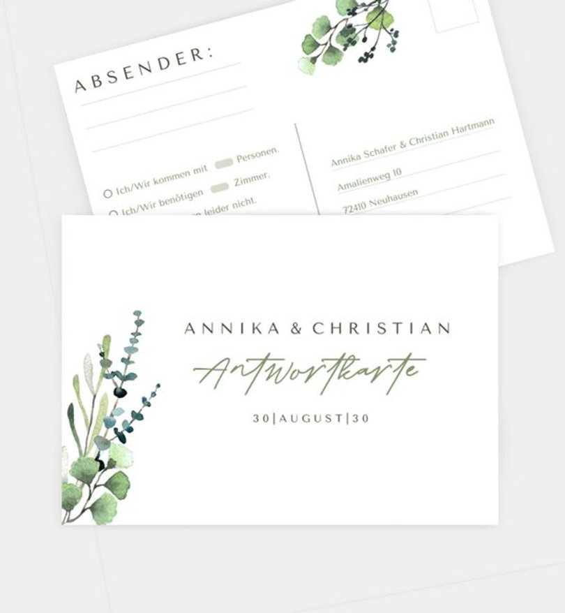 Antwortkarte Hochzeit Schönes Land