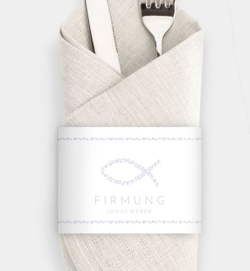 Besteck Servietten-Zubehör Firmung Mein Fisch