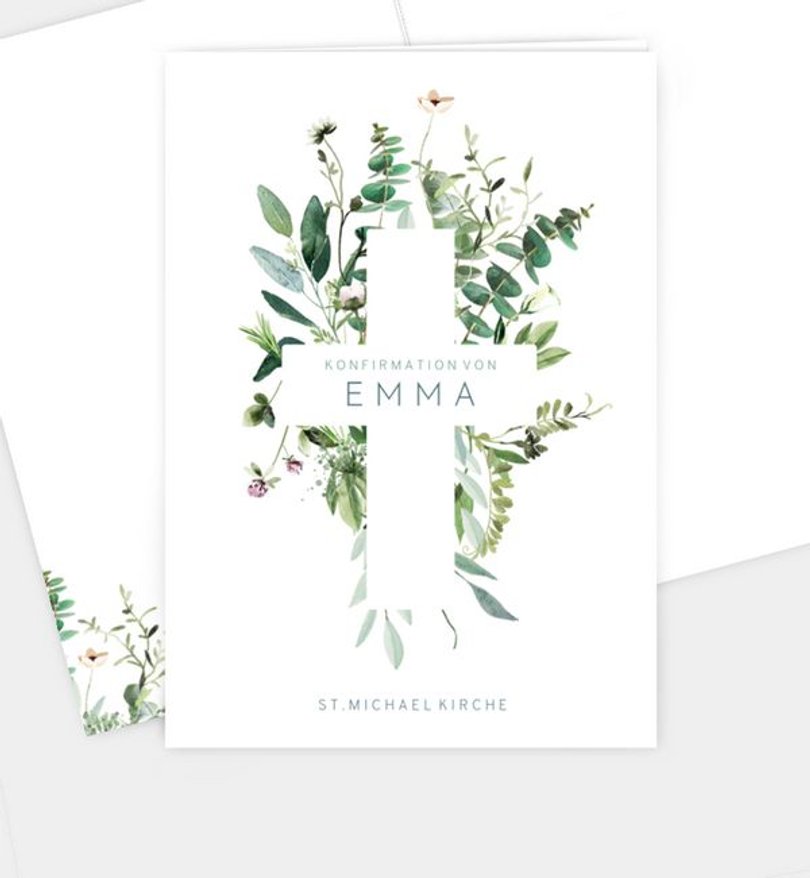 Kirchenheft Konfirmation Green bouquet