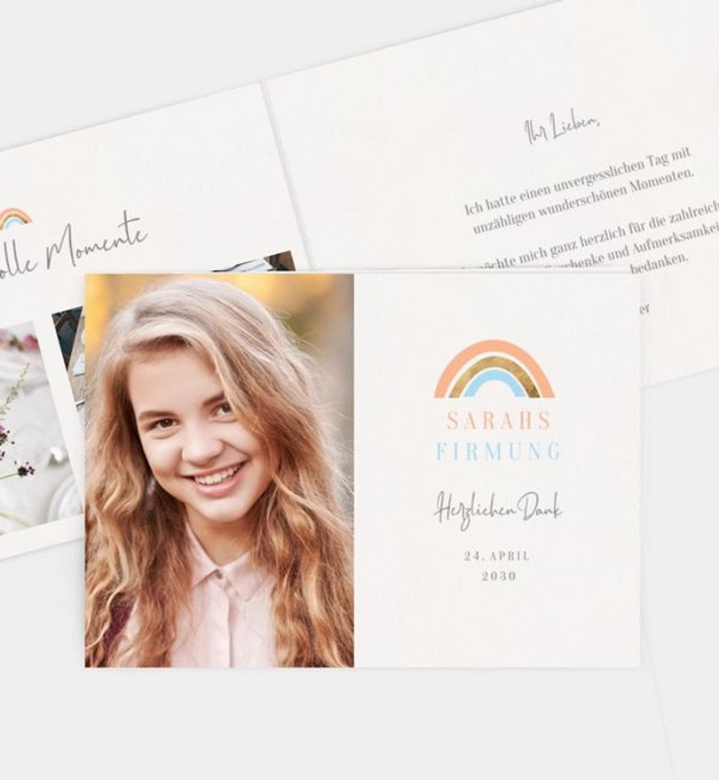 Dankeskarte Firmung Regenbogen