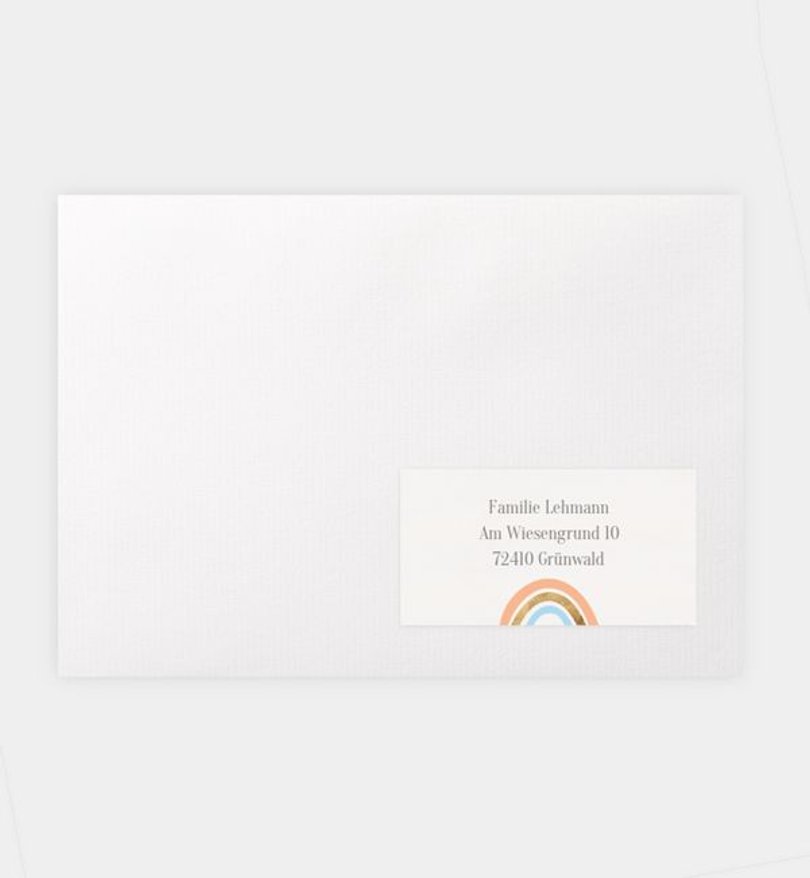 Empfängeraufkleber Kommunion Regenbogen