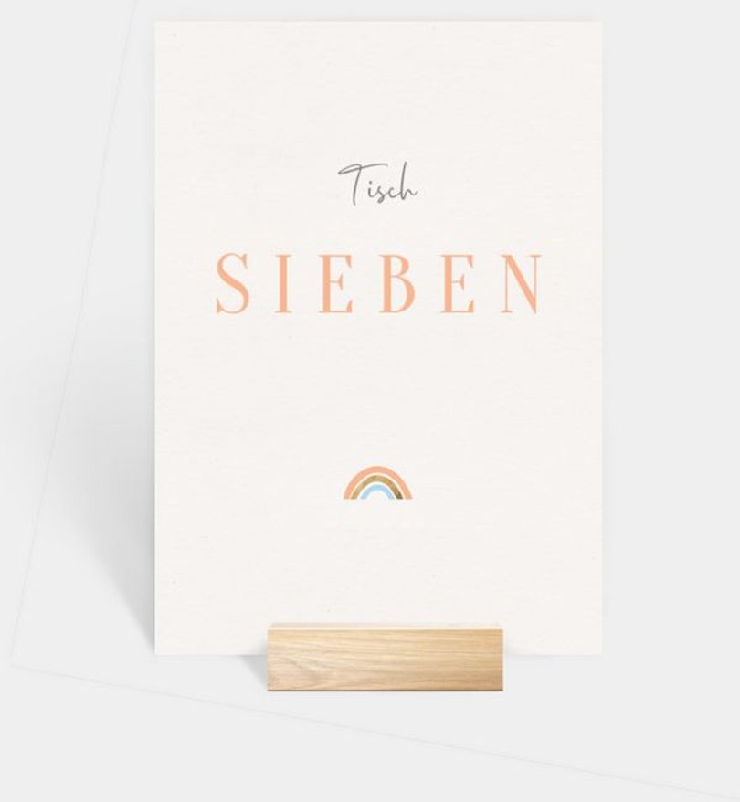 Tischnummer Jugendweihe Regenbogen