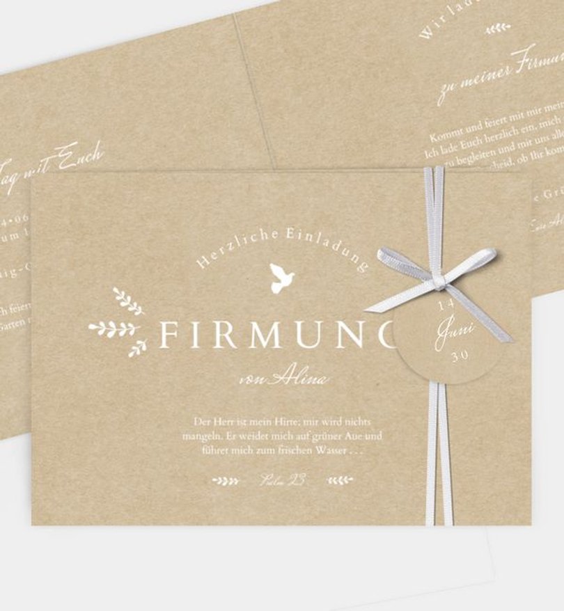 Einladungskarte Firmung Gottes Segen · Crafty
