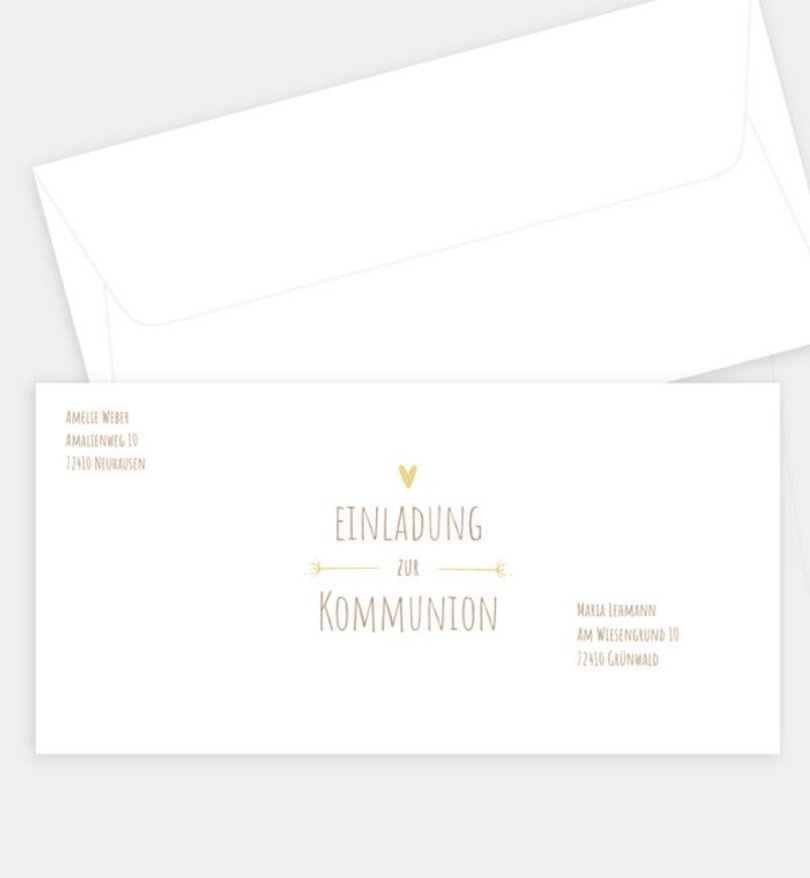 Briefumschlag Kommunion Rustic Party