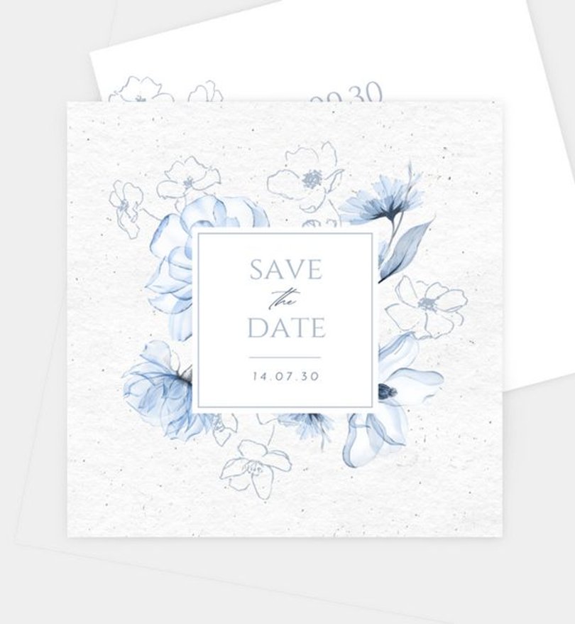 Save-The-Date Karte Hochzeit Blue Harmony