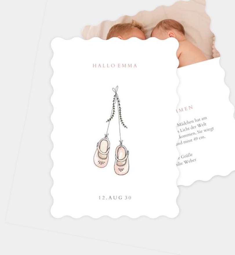 Geburtsanzeige Geburt Little Shoes