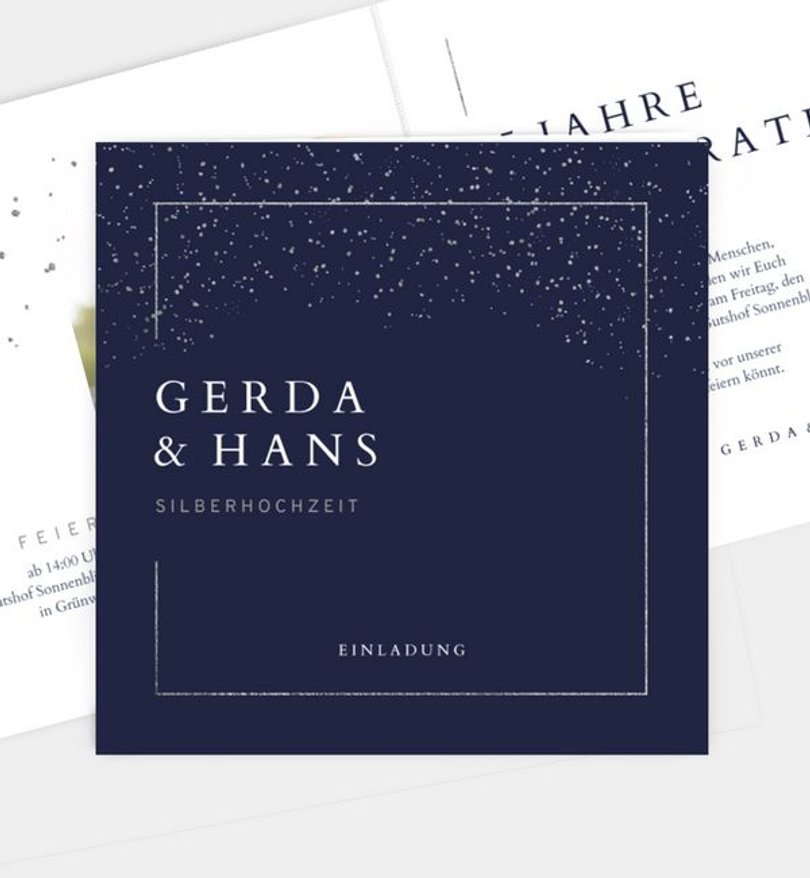 Einladungskarte Silberhochzeit Pieces of Silver