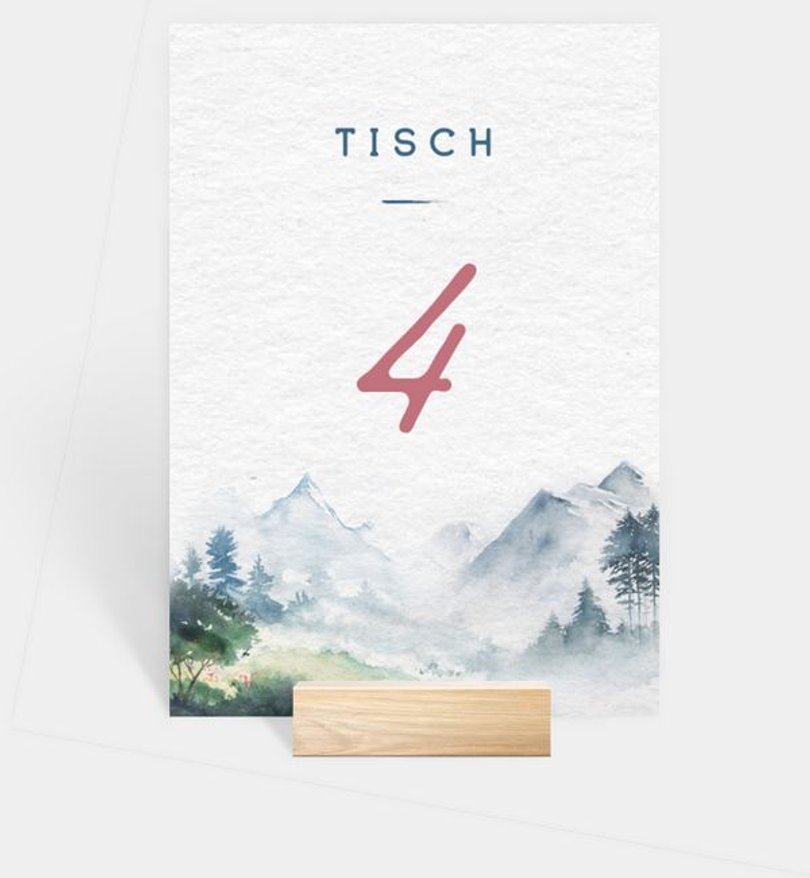 Tischnummer Hochzeit Berge