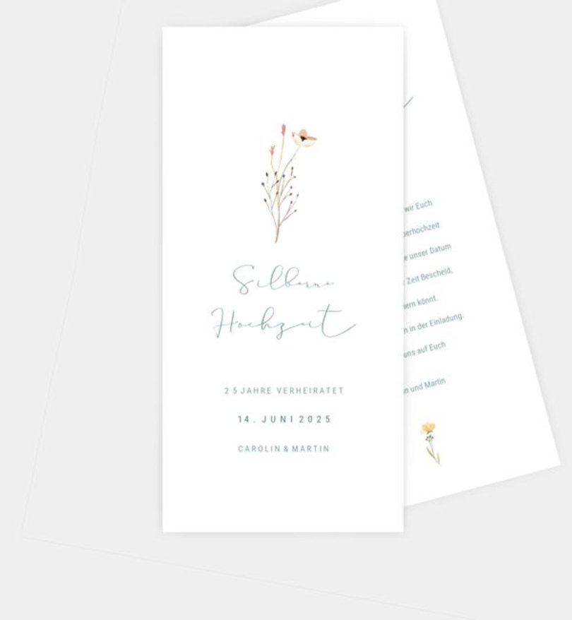 Save-The-Date Karte Silberhochzeit Decent Summer