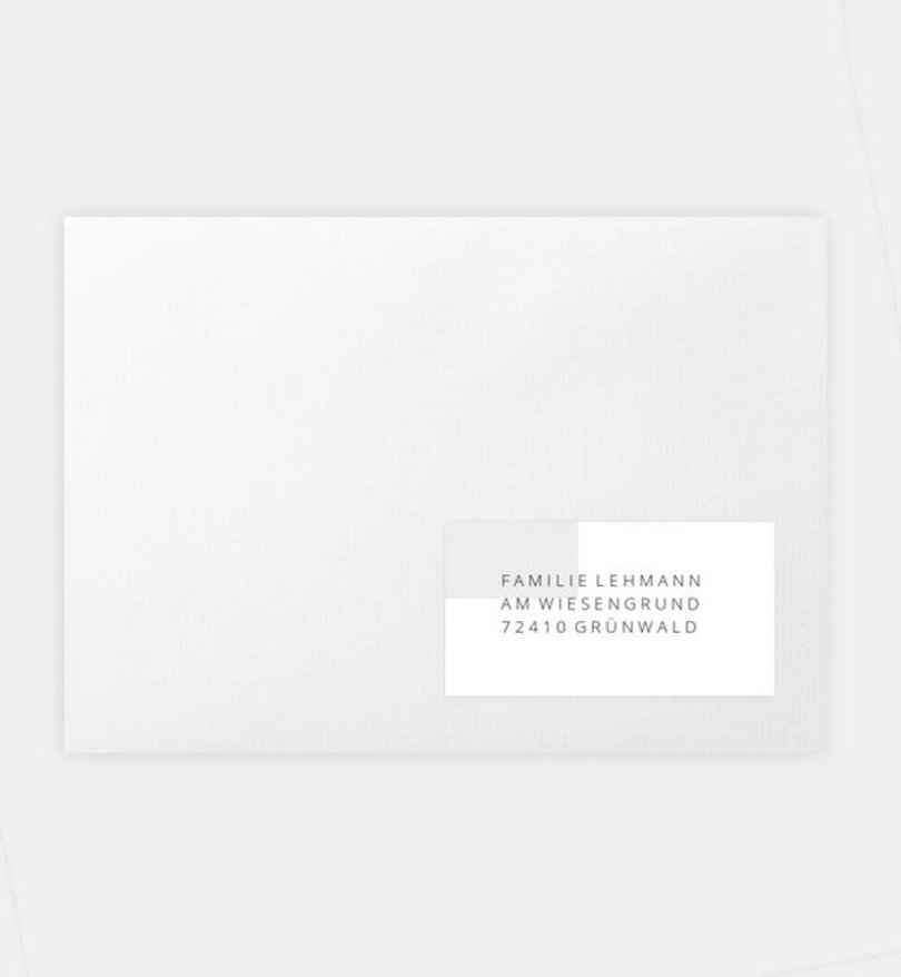 Empfängeraufkleber Silberhochzeit Minimal Modern