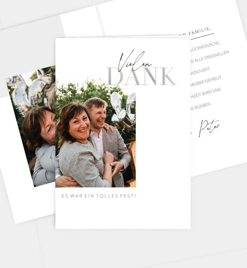Dankeskarte Silberhochzeit Minimal Modern