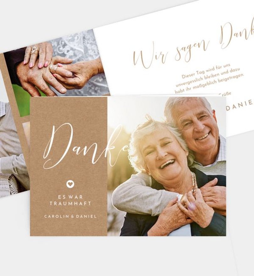 Dankeskarte Goldene-Hochzeit Easy Wedding