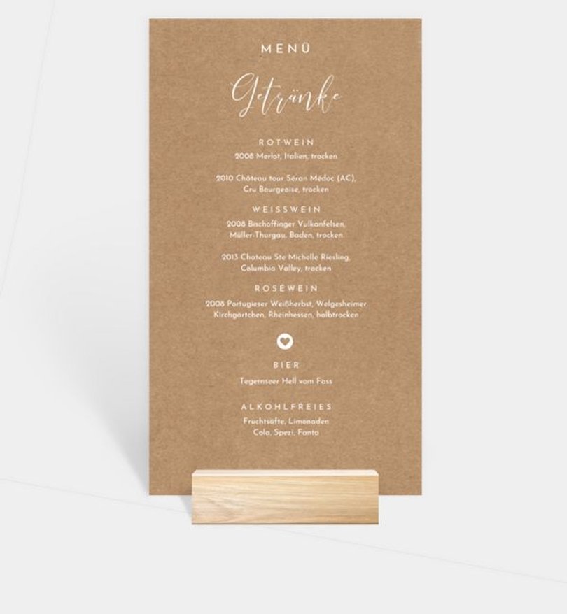 Menükarte Goldene Hochzeit Easy Wedding