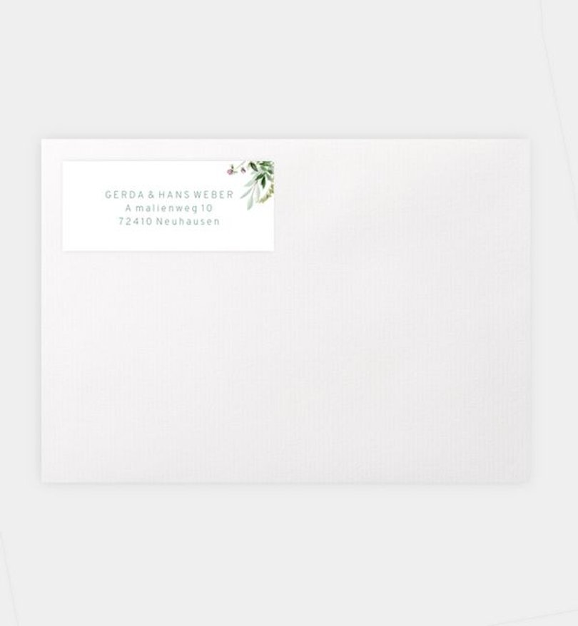 Absenderaufkleber Goldene-Hochzeit Greenbouquet