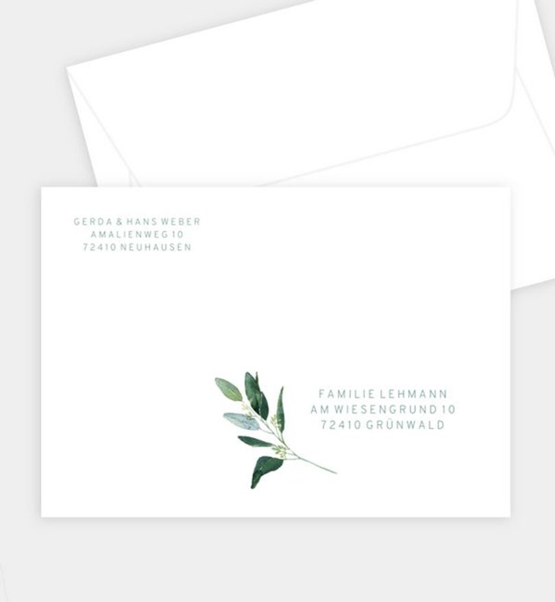 Briefumschlag Goldene-Hochzeit Greenbouquet