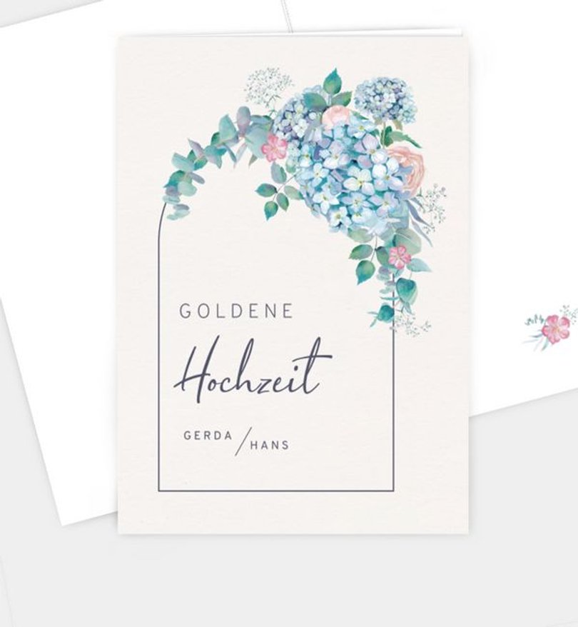 Kirchenheft Goldene Hochzeit Helles Bouquet · Vintage