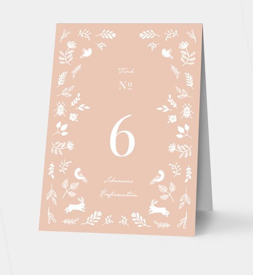 Tischnummer Konfirmation Nature Blessing