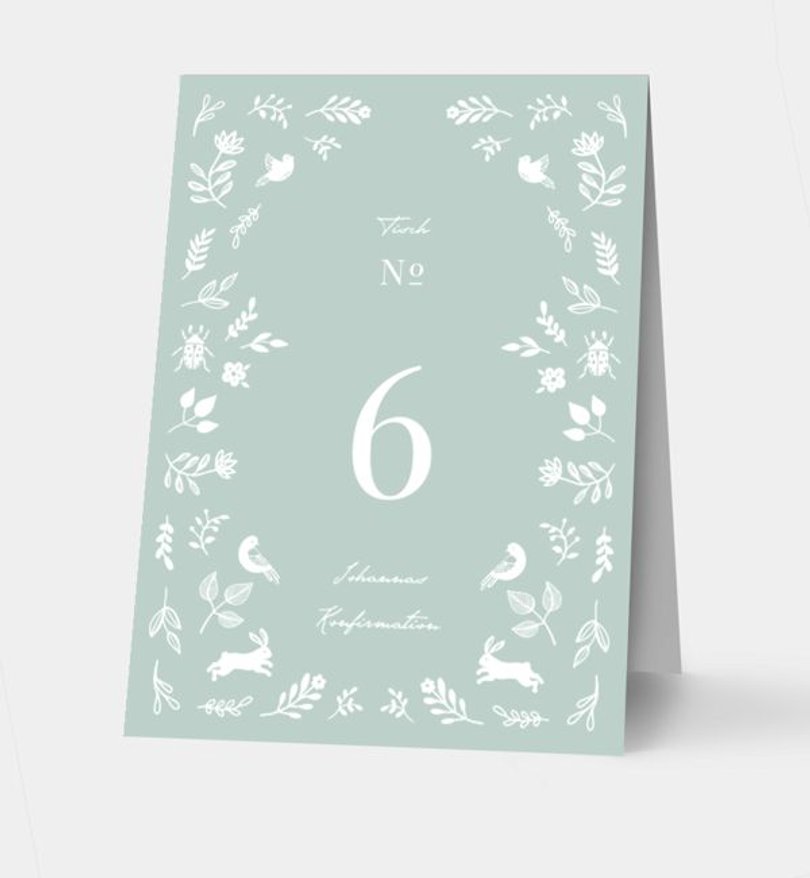 Tischnummer Konfirmation Nature Blessing