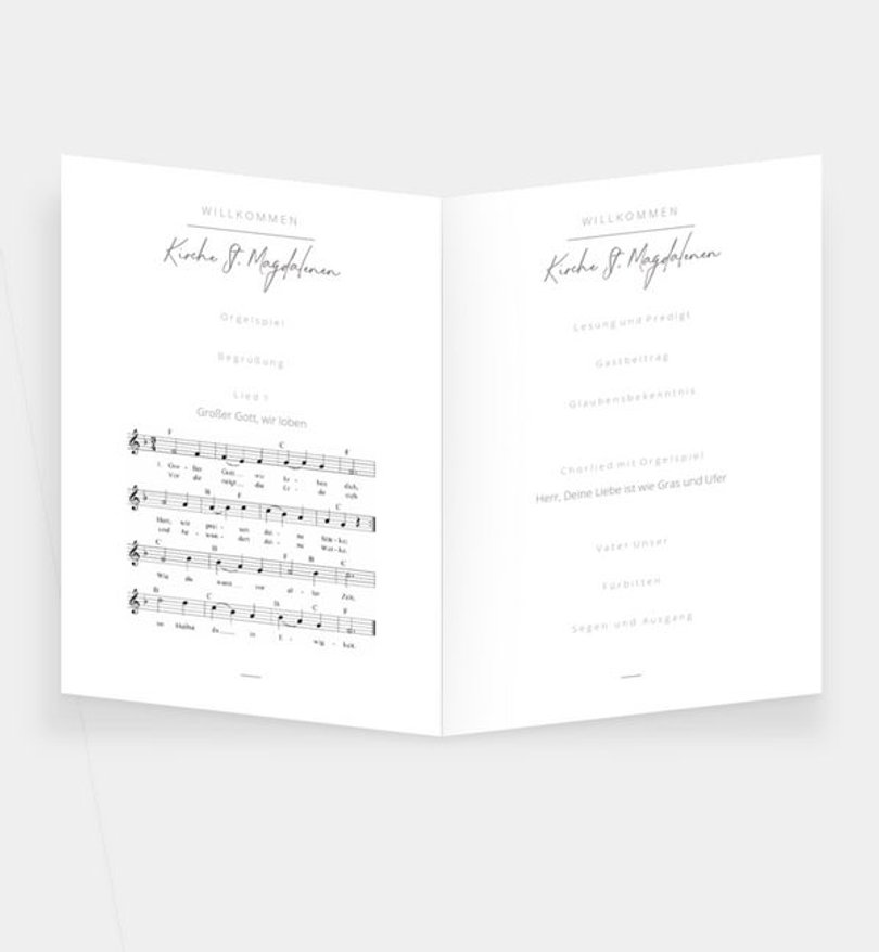 Einleger - Kirchenheft Silberhochzeit Ringe