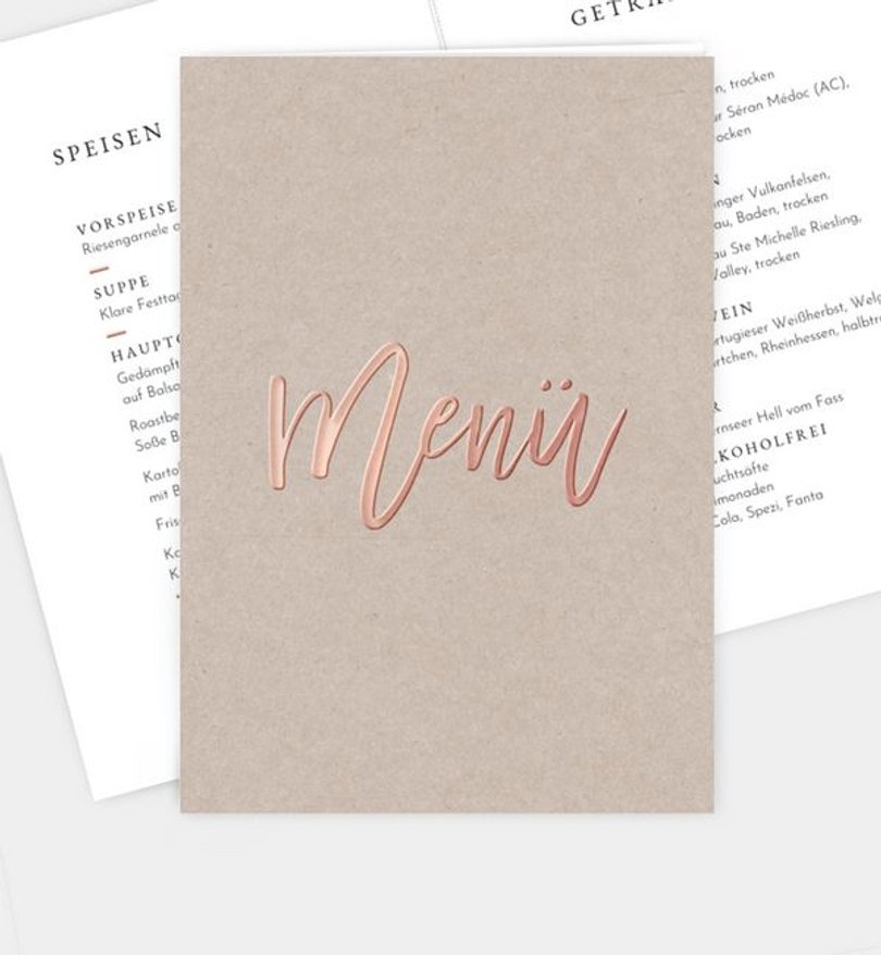 Menükarte Geburtstag Rosegold-Crafty