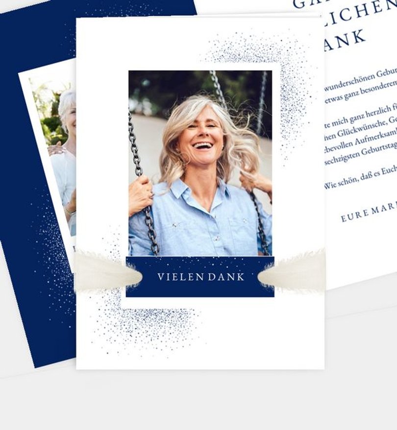 Dankeskarte Geburtstag Royal Dots