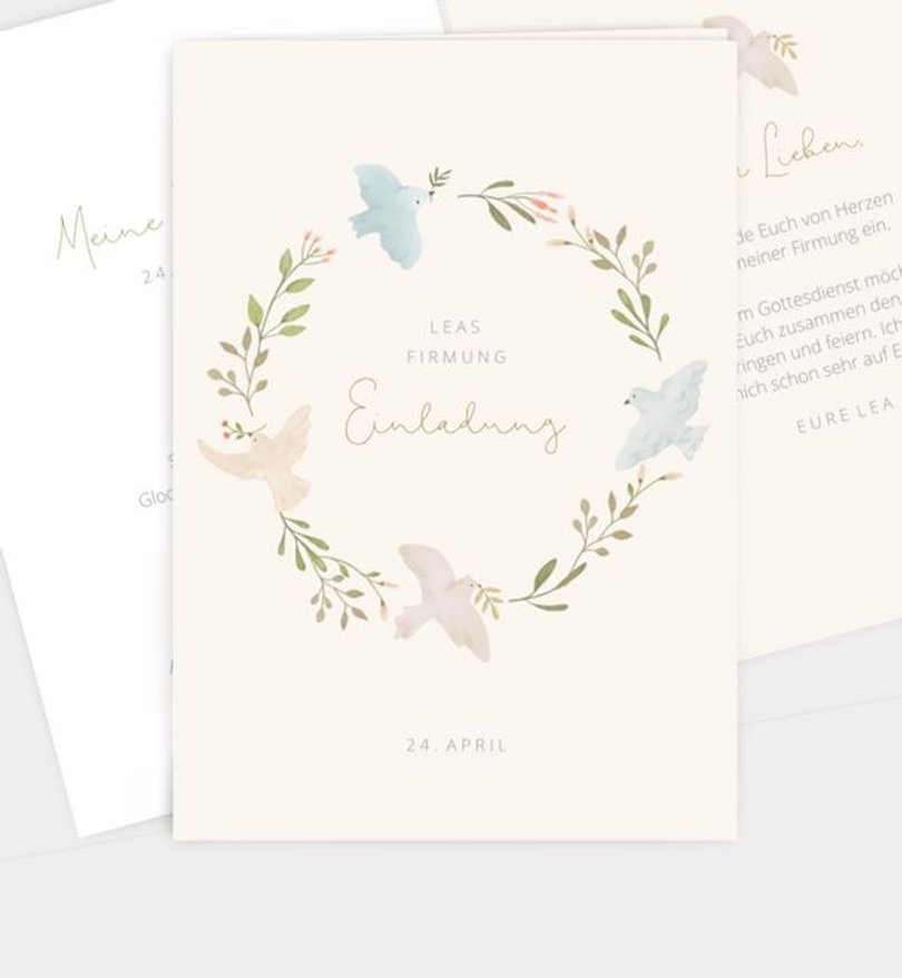 Einladungskarte Firmung Bird & Branch