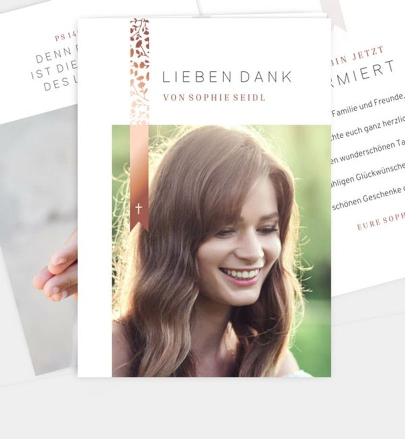 Dankeskarte Firmung Zeichenband