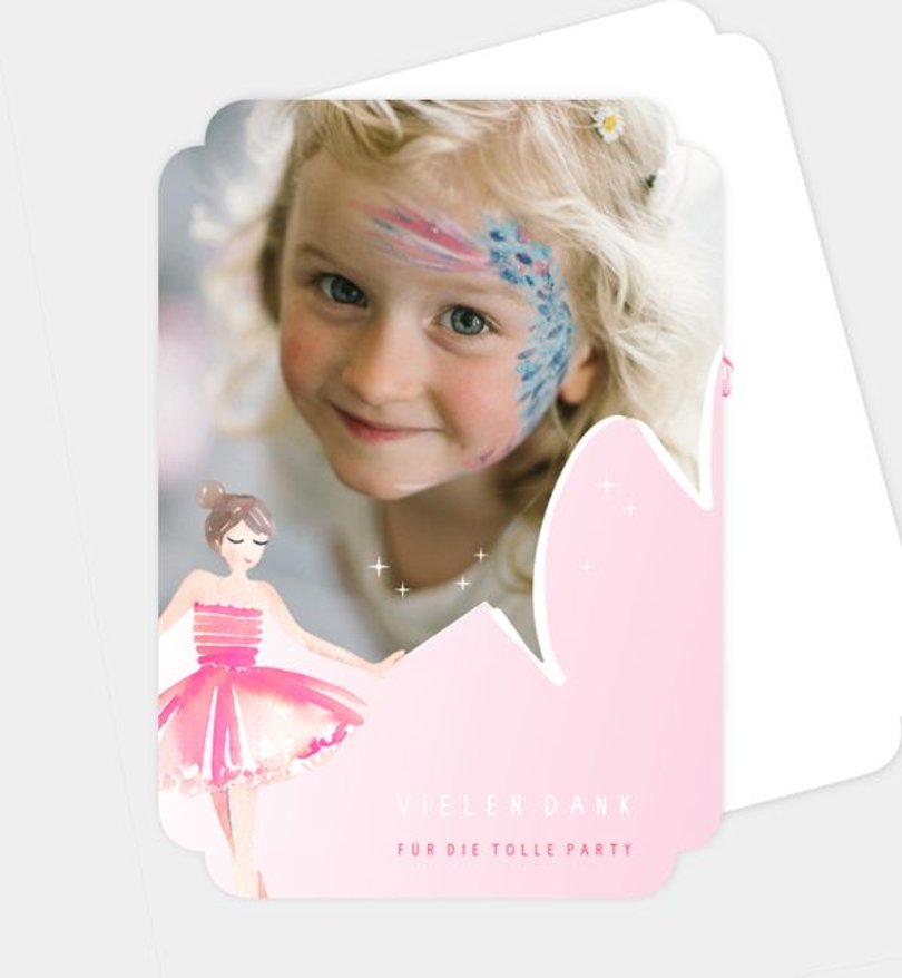 Dankeskarte Kindergeburtstag Kleine Ballerina