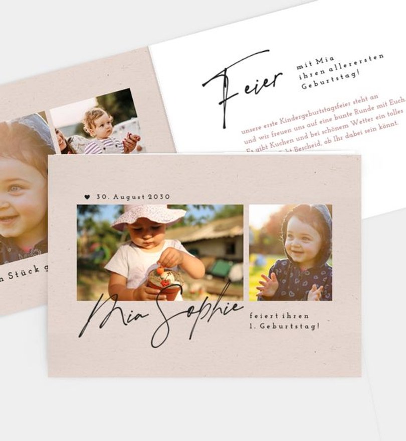 Einladungskarte Kindergeburtstag Happy Time · Vintage