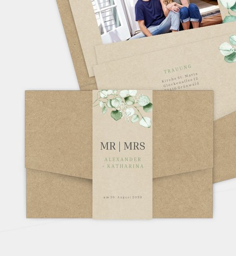 Einladungskarte Hochzeit Sweet Eucalyptus