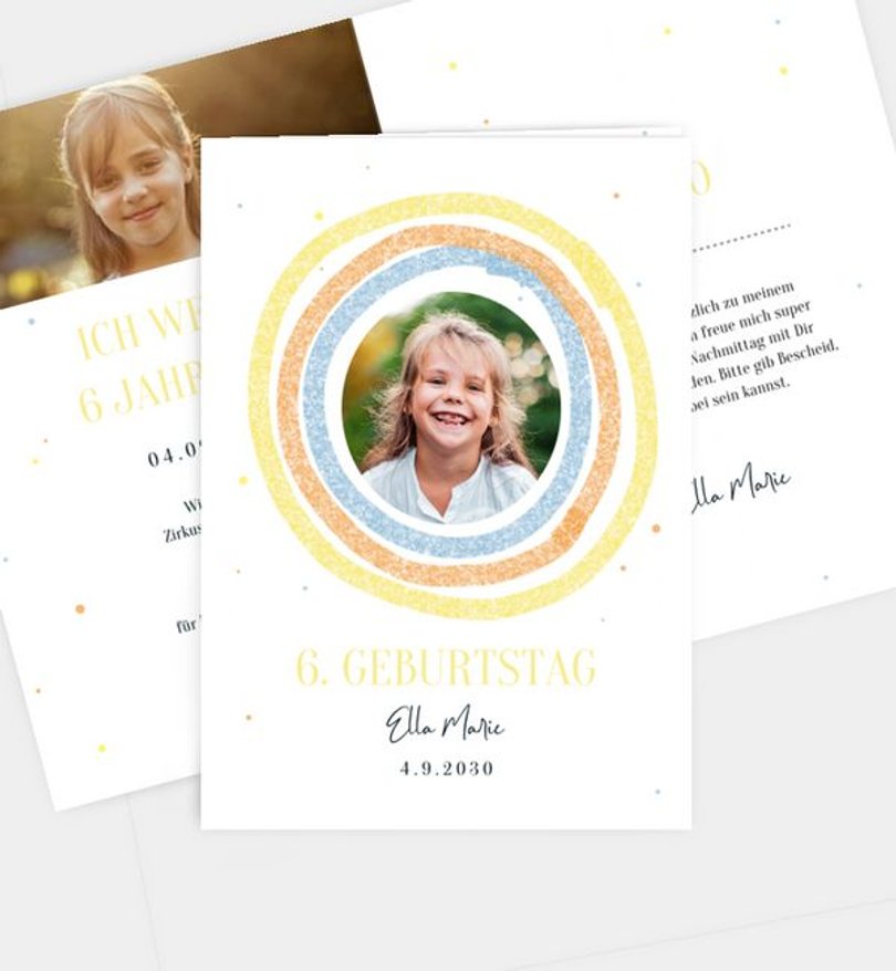 Einladungskarte Kindergeburtstag Freudenkringel